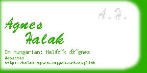 agnes halak business card